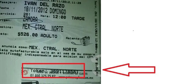 Token Boleto ticket Flecha Amarilla